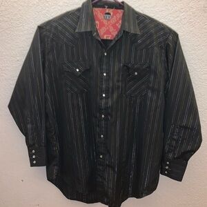 ELY Cattleman XXL 2XL western pearl snap shirt B1